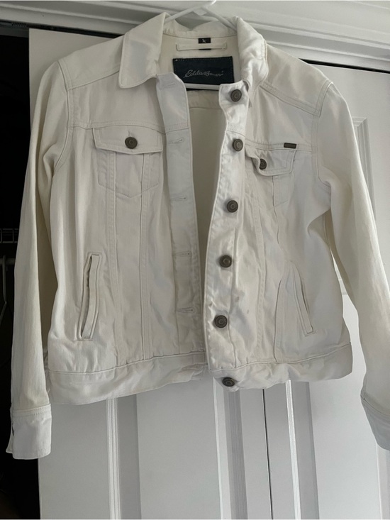 Eddie Bauer Jackets & Blazers - Eddie Bauer White Denim Button Jacket